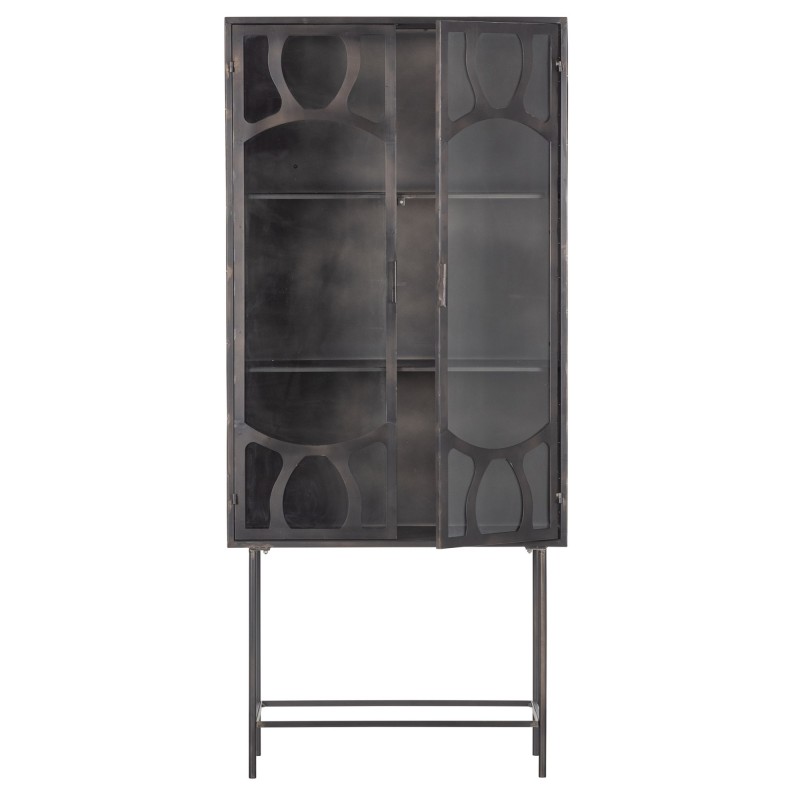 SEC GLASS DOOR BLACK METAL CABINET - CABINETS, SHELVES